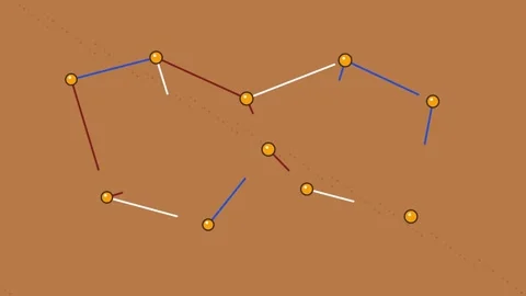 Corkboard Pin Thread Network Digital Motion Graphic Animation 스톡 동영상 342477509