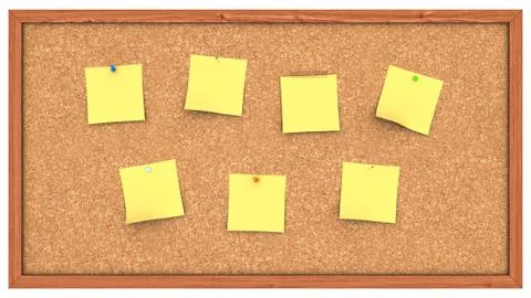 Corkboard with post it's Stock Photos