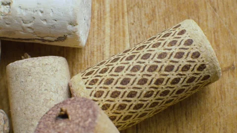 Corks from bottles of wine Stock Footage 133711296