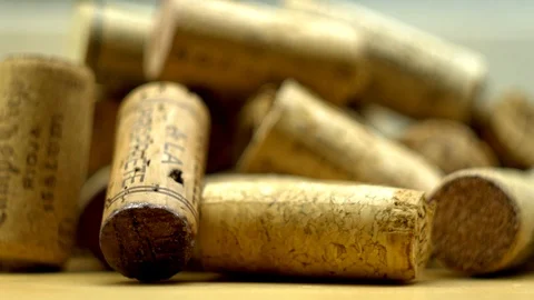 Corks from wine bottles Stock Footage 94720155