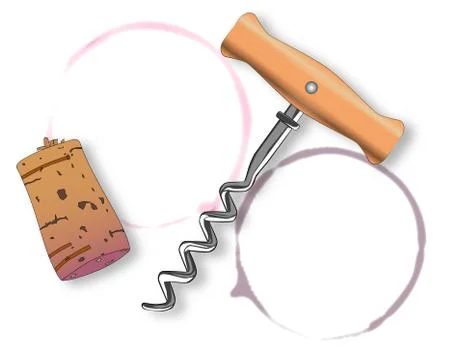 Corkscrew and Bottle Ring Stock Illustration