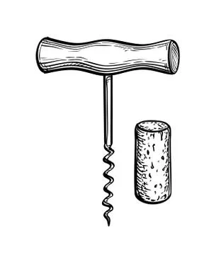 Corkscrew and cork. Stock-Illustration