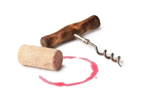 Corkscrew and Cork Stock Photos