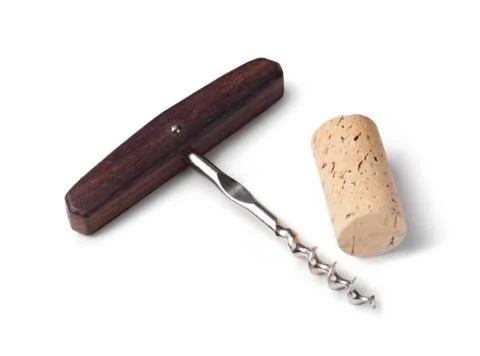 Corkscrew and Cork Stock Photos