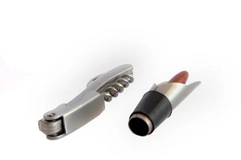 Corkscrew and stopper Stock Photos
