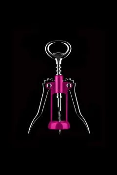 Corkscrew on a black background Stock Photos