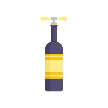 Corkscrew bottle icon flat isolated vector Stock Illustration
