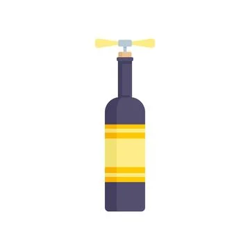 Corkscrew bottle icon flat isolated Stock Illustration