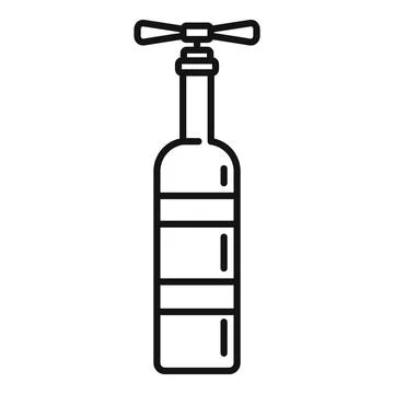 Corkscrew bottle icon, outline style Stock Illustration