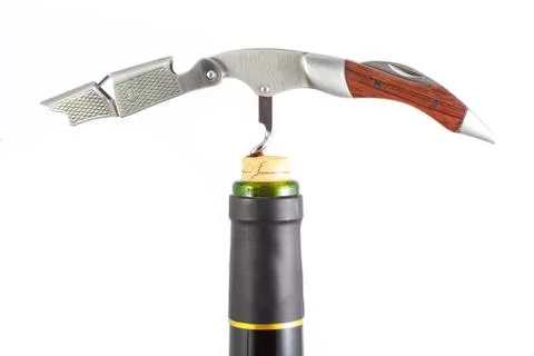 Corkscrew bottle opener Stock Photos