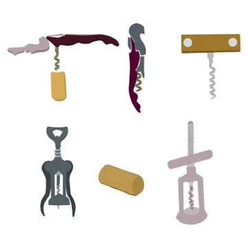 Corkscrew bottle openers Stock Illustration