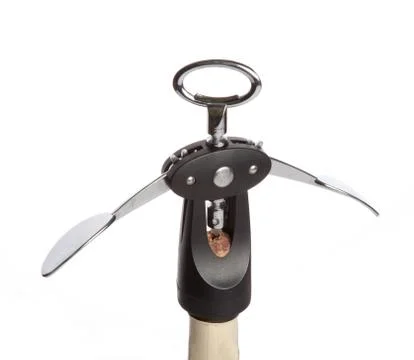 Corkscrew on the bottle Stock Photos