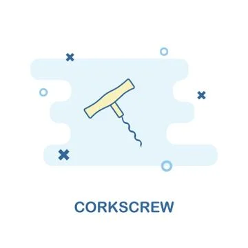 Corkscrew creative icon in color. Simple element illustration. Corkscrew concept Stock Illustration