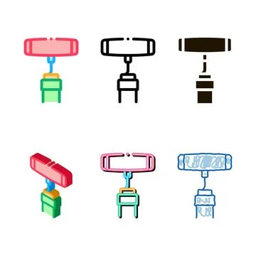 Corkscrew designs for opening icon vector outline Stock Illustration