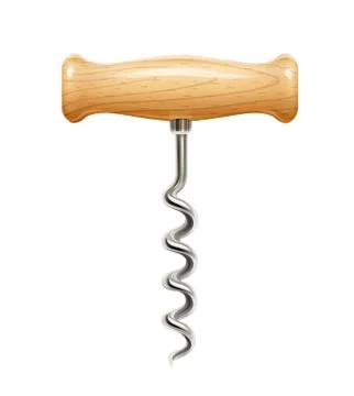 Corkscrew. Device for open wine bottle. Stock Illustration