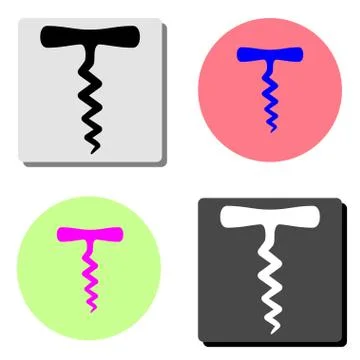 Corkscrew. flat vector icon Stock Illustration