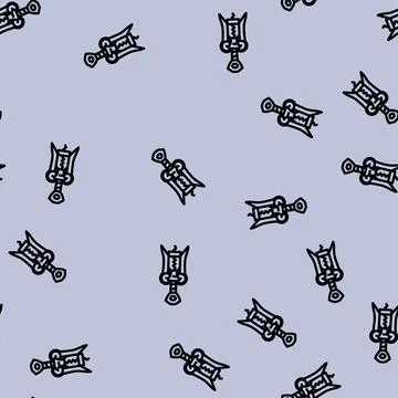 Corkscrew hand wine line vector seamless pattern 스톡 일러스트