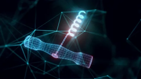 Corkscrew hologram Close up Stock Footage 154774614