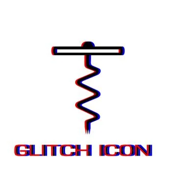 Corkscrew icon flat. Stock Illustration