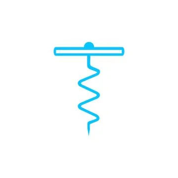 Corkscrew icon flat. Stock Illustration