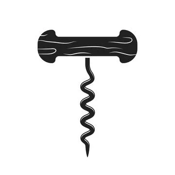 Corkscrew icon in flat style. Device for open wine bottle vector illustrati.. Stock Illustration