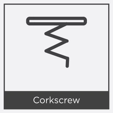 Corkscrew icon isolated on white background Free Stock Illustration