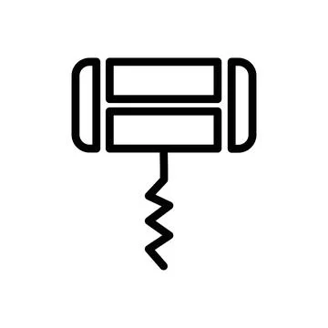 Corkscrew Icon for Wine Opening and Bartending Tools Stock Illustration