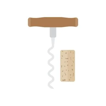 CORKSCREW isolated on white Illustrazione stock