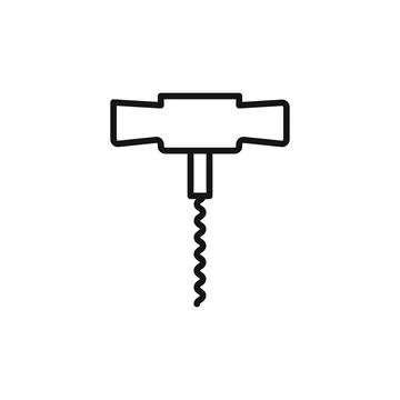 Corkscrew logo sign vector outline Stock Illustration