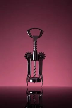 Corkscrew of metal Stock Photos