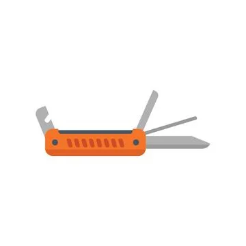 Corkscrew multitool icon flat vector. Army knife Illustrazione stock