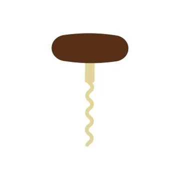 Corkscrew Opener flat style on white background. Vector illustration. Stock Illustration