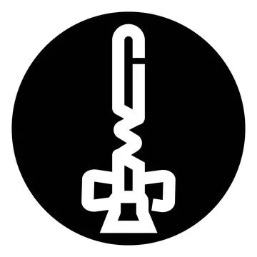 Corkscrew opener icon inside black circle Stock Illustration