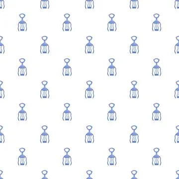 Corkscrew opener seamless flat pattern for wine Stock Illustration