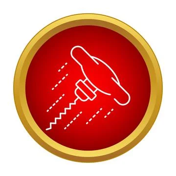 Corkscrew opener tool for wine bottle icon Stock Illustration
