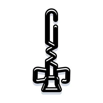 Corkscrew opener tool for wine bottle Stock Illustration