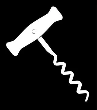 Corkscrew Over Black Stock Illustration