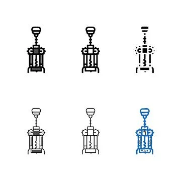 Corkscrew pack hand wine color icon vector Stock Illustration