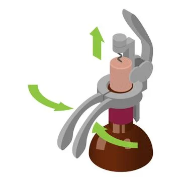 Corkscrew remove cork icon, isometric style Stock Illustration