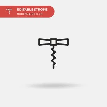Corkscrew Simple vector icon. Illustration symbol design template for web mob Stock Illustration