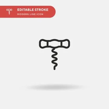 Corkscrew Simple vector icon. Illustration symbol design template for web mob Stock Illustration