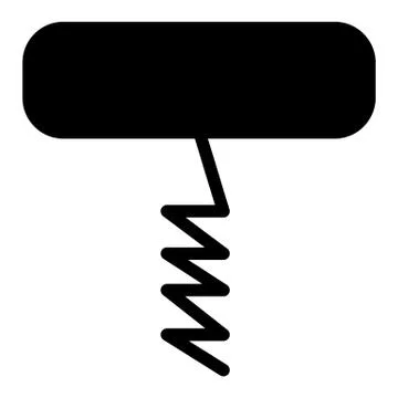 Corkscrew solid icon. Opener vector illustration isolated on white. Wine opener Stock Illustration
