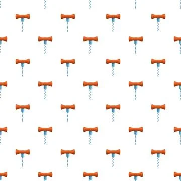 Corkscrew tools repeating pattern for beverage concepts Stock Illustration