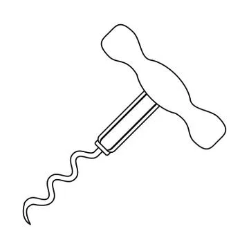Corkscrew utensil icon design Ilustração Stock