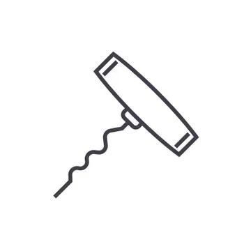 Corkscrew vector line icon, sign, illustration on background, editable stroke Stock Illustration