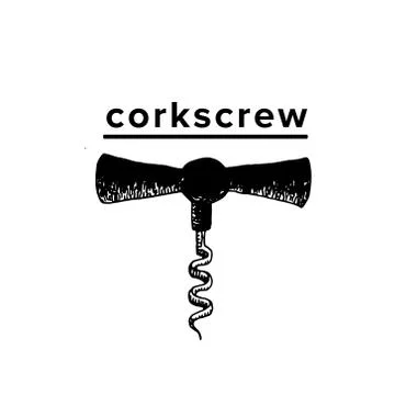 Corkscrew. vintage engraved vector illustration Stock Illustration