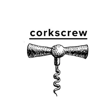 Corkscrew. vintage engraved vector illustration Stock Illustration