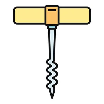 Corkscrew wine bottle opener kitchen tool illustration Stock Illustration