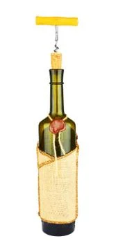 Corkscrew on a wine bottle Stock-Fotos