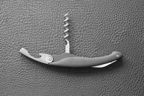 Corkscrew with wine cork Foto stock
